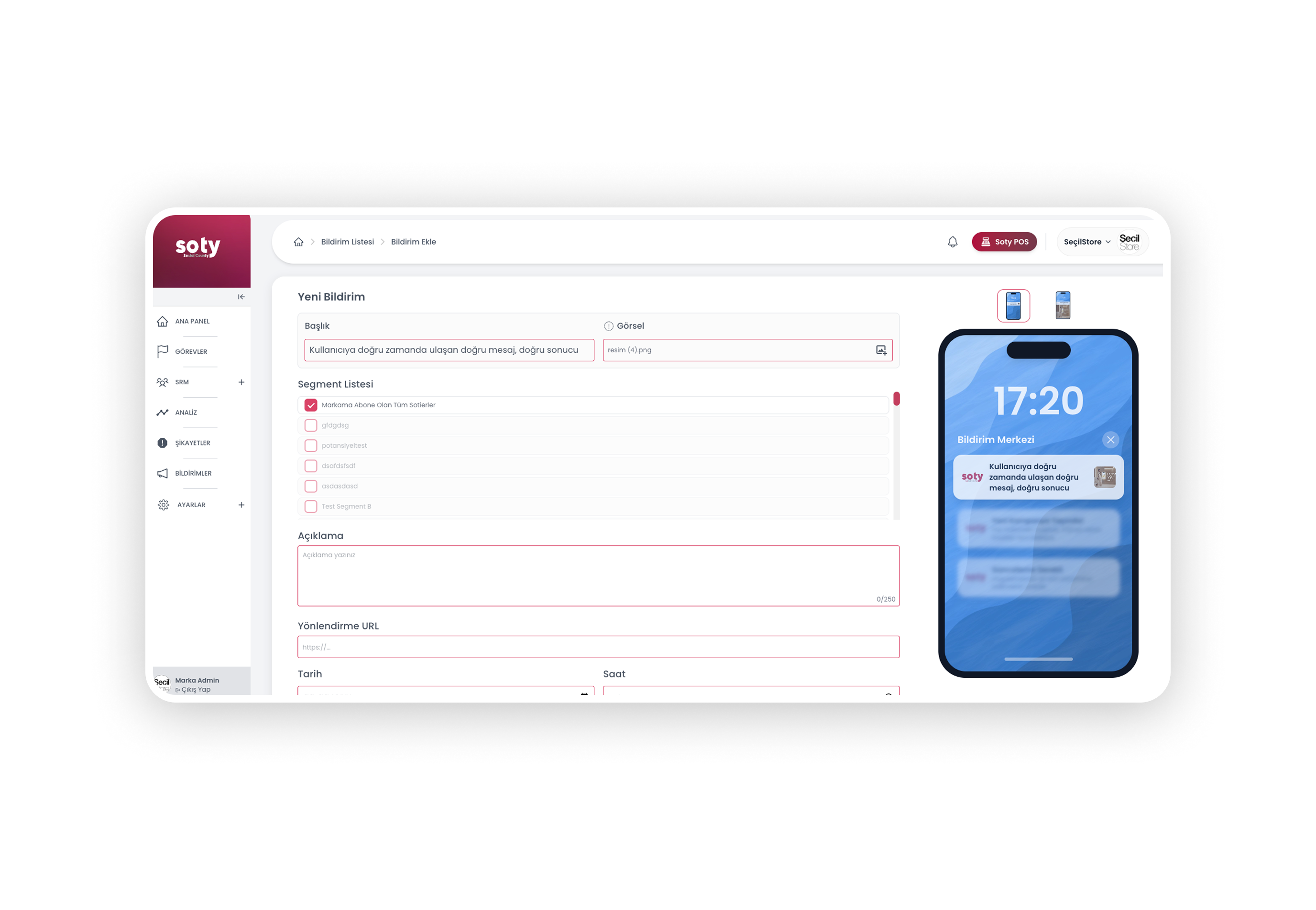 Notification Dashboard